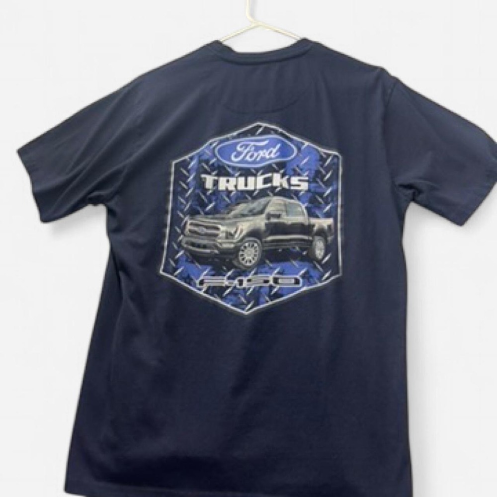 Ford Trucks F-150 Graphic T-Shirt Mens Medium Navy Blue Short Sleeve Tee